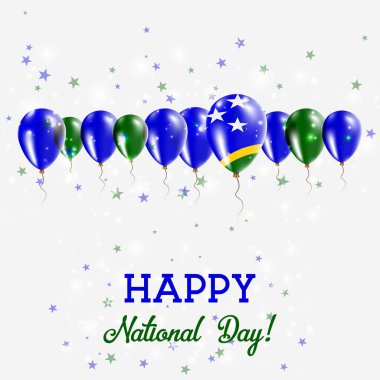 Bağımsızlık günü pırıl pırıl vatansever Poster Mutlu Bağımsızlık günü kartı ile Solomon Adaları