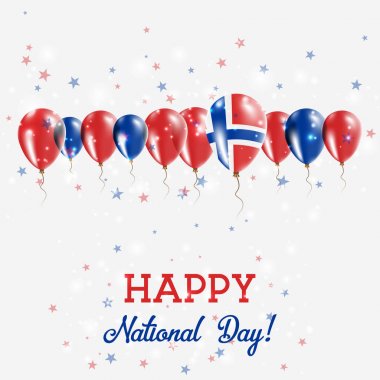 Svalbard ve Jan Mayen Bağımsızlık günü pırıl pırıl vatansever Poster Mutlu Bağımsızlık günü kartıyla