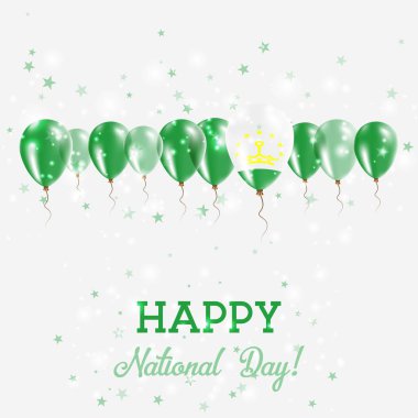 Tacikistan Bağımsızlık günü pırıl pırıl vatansever Poster Mutlu Bağımsızlık günü kartı ile Tacikistan