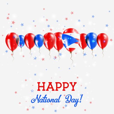 Porto Riko Bağımsızlık günü pırıl pırıl vatansever Poster Mutlu Bağımsızlık günü kartı Porto ile