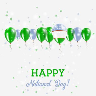 Özbekistan Bağımsızlık günü pırıl pırıl vatansever Poster Mutlu Bağımsızlık günü kartı Özbekistan ile