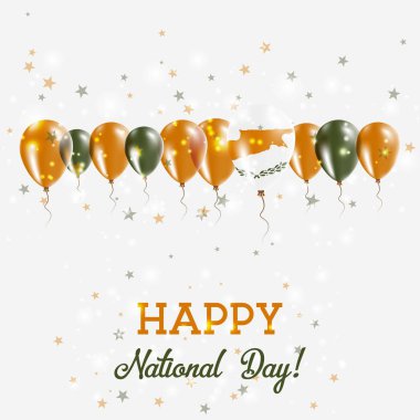 Kıbrıs Bağımsızlık günü pırıl pırıl vatansever Poster Mutlu Bağımsızlık günü kartı Kıbrıs bayrağı ile