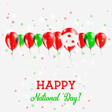 Burundi Bağımsızlık günü pırıl pırıl vatansever Poster Mutlu Bağımsızlık günü kartı Burundi bayrağı ile