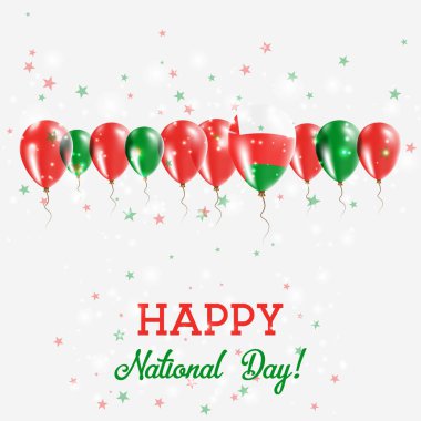 Umman Bağımsızlık günü pırıl pırıl vatansever Poster Mutlu Bağımsızlık günü kartı Umman bayrağı ile