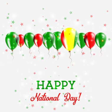 Gine Bağımsızlık günü pırıl pırıl vatansever Poster Mutlu Bağımsızlık günü kartı Gine bayraklı