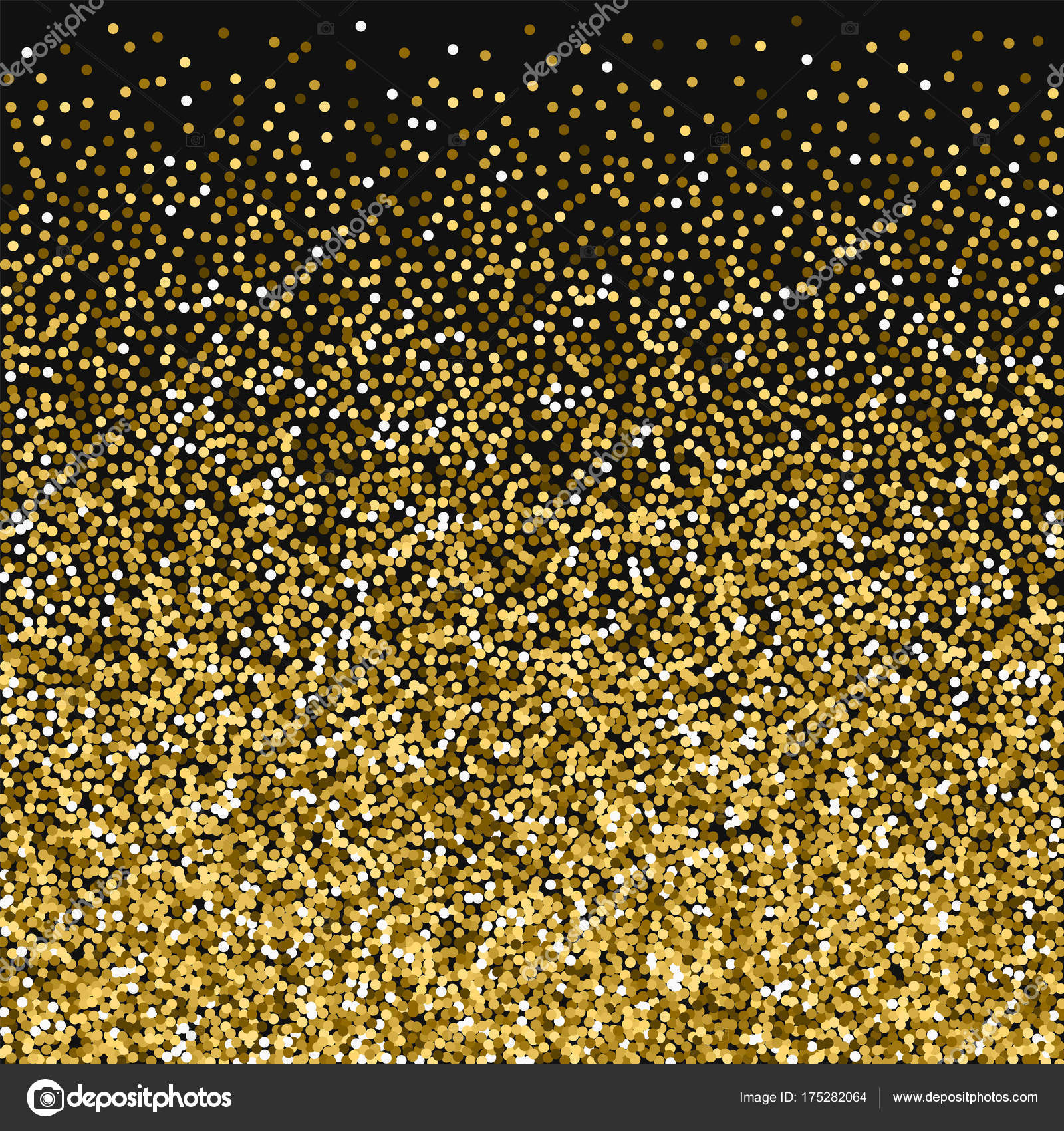 黒い背景の見事なベクトルにラウンド ゴールド キラキラとゴールドラメの下のグラデーションをラウンドします ストックベクター C Begin Again