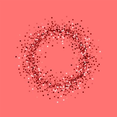 Kırmızı altın glitter küçük halka çerçeve ile pembe hoş vektör arka plan üzerinde kırmızı altın glitter