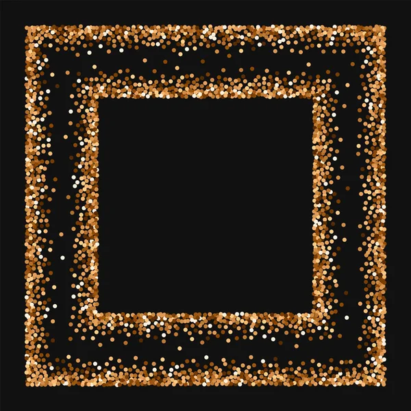 레드 라운드 골드 반짝이 골드 반짝이 검은 배경에 깔끔한 라운드 레드 혼란 프레임 광장 — 스톡 벡터