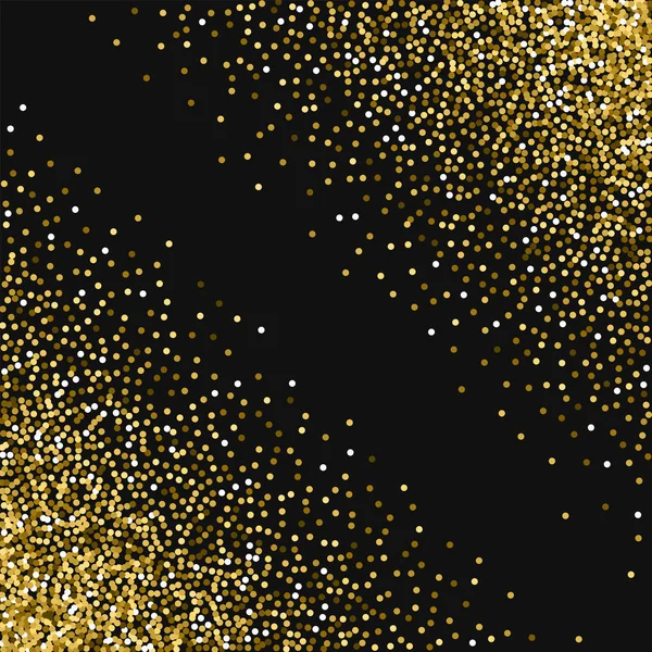 Paillettes d'or rondes désordre chaotique abstrait avec paillettes d'or rondes sur fond noir Superbe — Image vectorielle