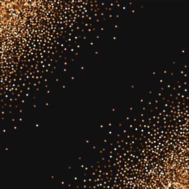Kırmızı yuvarlak altın glitter dağılım soyut ile köşeleri kırmızı yuvarlak altın Sim siyah arka plan
