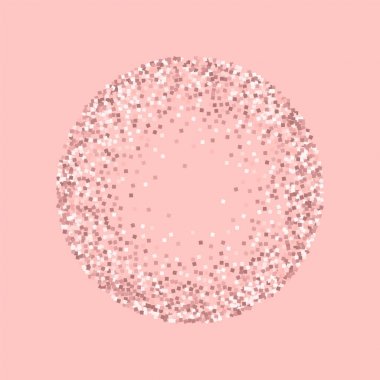 Pembe altın pembe arka plan parlak vektör üzerinde pembe altın glitter ile yuvarlak çerçeve glitter