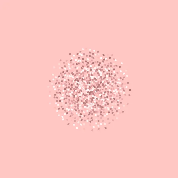 絶妙なベクトル、ピンクの背景のピンクのゴールドラメとピンク ゴールド キラキラ小さな球 — ストックベクタ