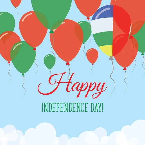 Día de la Independencia de la República Centroafricana Tarjeta de felicitación plana Globos de goma voladores en colores de — Vector de stock