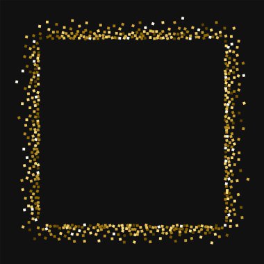 Altın glitter kare siyah arka planda ilahi vektör altın glitter ile soyut şekli