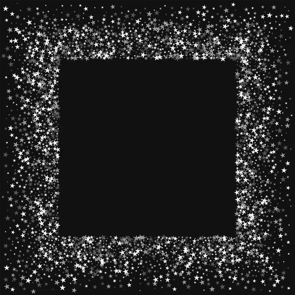 Erstaunliche Sternschnuppen quadratisch chaotisch Rahmen mit erstaunlichen Sternschnuppen auf schwarzem Hintergrund grandios — Stockvektor