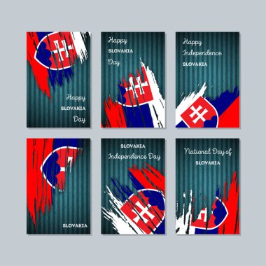 Slovakya Milli Günü ifade fırça darbesi kara günü ulusal bayrak renklerde için vatansever kartları