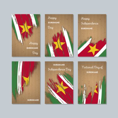 Surinam vatansever kartları Milli Günü ifade fırça darbesi kraft ulusal bayrak renk için