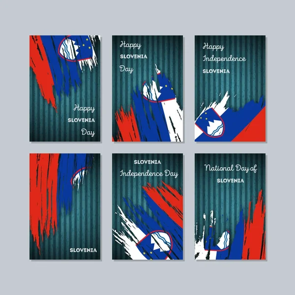 Slovenya vatansever kartları için Milli Günü ifade fırça darbesi kara günü ulusal bayrak renklerde