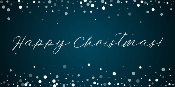 Feliz Navidad tarjeta de felicitación Caída de puntos blancos fondo Caída de puntos blancos en azul — Vector de stock