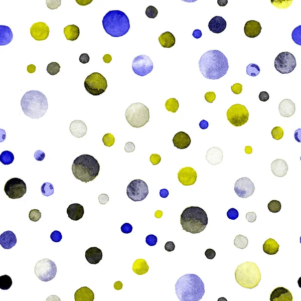 Akvarell konfetti sömlösa mönster Hand målade tilltalande cirklar som akvarell konfetti — Stockfoto