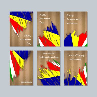 Seyşeller vatansever kartları Milli Günü ifade fırça darbesi ulusal bayrak renk için