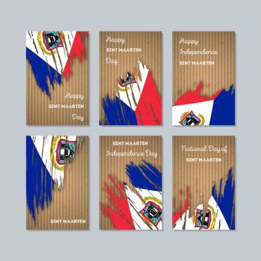 Sint Maarten vatansever kartları Milli Günü ifade fırça darbesi ulusal bayrak renk için