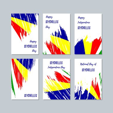 Seyşeller vatansever kartları Milli Günü ifade fırça darbesi ulusal bayrak renk için