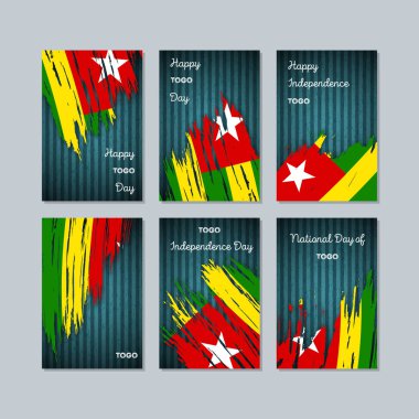 Togo Milli Günü ifade fırça darbesi kara günü ulusal bayrak renklerde için vatansever kartları
