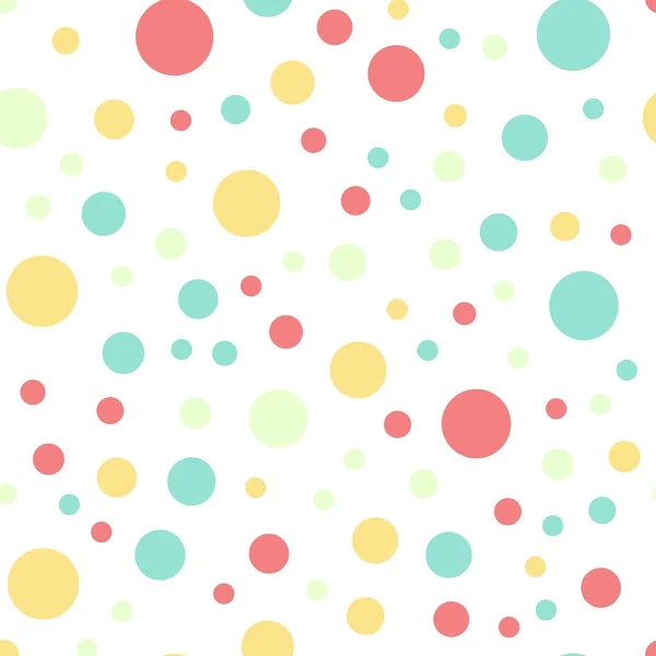 Kleurrijke polka dots naadloze patroon op zwart 16 achtergrond Bizarre klassieke kleurrijke polka dots — Stockvector