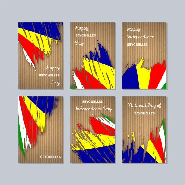 Seyşeller vatansever kartları Milli Günü ifade fırça darbesi ulusal bayrak renk için