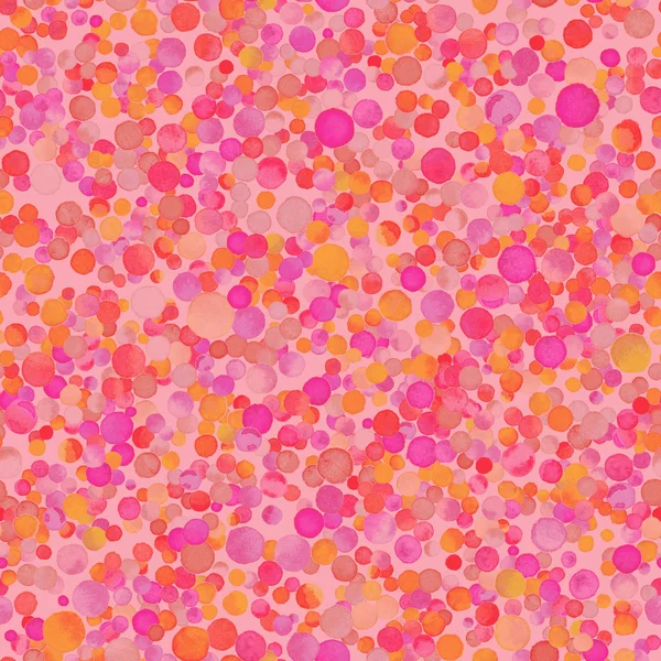 Aquarel confetti naadloze patroon Hand geschilderd leven cirkels aquarel confetti cirkels roze — Stockfoto