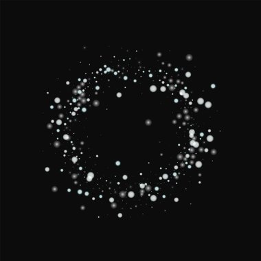 Siyah arka planda fantastik güzel yağan kar ile güzel düşen kar küçük halka çerçeve