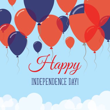 Samoa Bağımsızlık günü düz tebrik kartı lastik balonlar Samoalı bayrak renkleri uçan