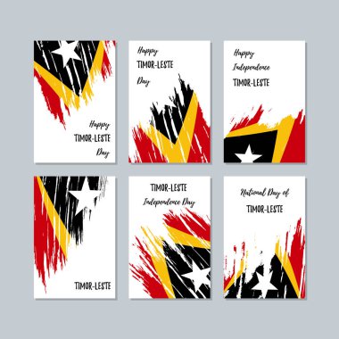 Timorleste vatansever kartları Milli Günü ifade fırça darbesi ulusal bayrak renk için