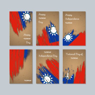 Tayvan Ulusal gün ifade fırça darbesi kraft ulusal bayrak renk için vatansever kartları