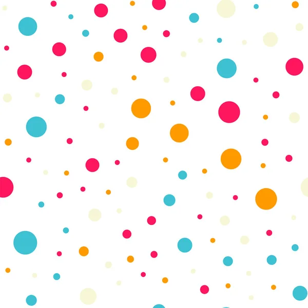 Vzor bezešvé barevné puntíky na bílém 18 na pozadí úžasné klasické barevné puntíky — Stockový vektor