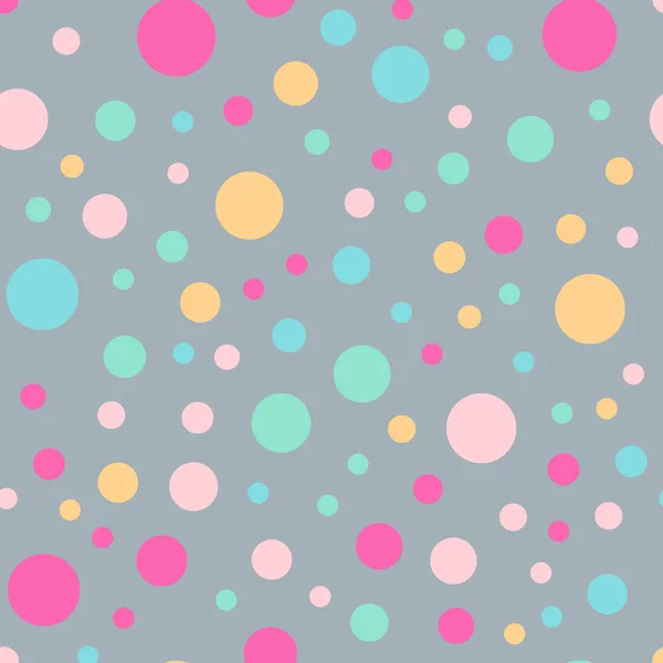 Pois colorés motif sans couture sur fond lumineux 3 pois colorés classiques mémorables — Image vectorielle