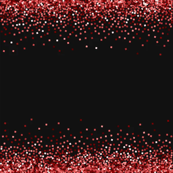Rött guld glitter gränser med röda guld glitter på svart bakgrund snyggt vektor illustration — Stock vektor