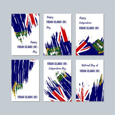 Virgin Adaları İngiltere'de vatansever kartları için Milli Günü ifade fırça darbesi ulusal bayrak
