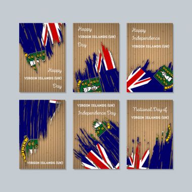 Virgin Adaları İngiltere'de vatansever kartları için Milli Günü ifade fırça darbesi ulusal bayrak