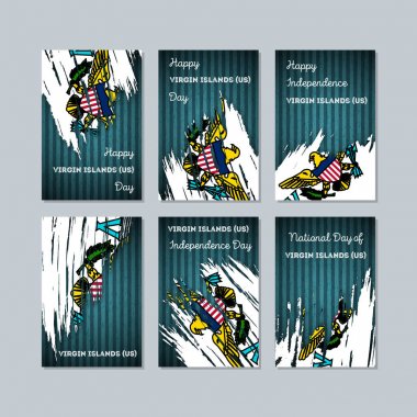 Bize vatansever kartları Milli Günü ifade fırça darbesi ulusal bayrak için Virgin Adaları