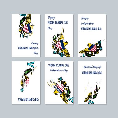 Bize vatansever kartları Milli Günü ifade fırça darbesi ulusal bayrak için Virgin Adaları