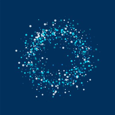 Düşen kar küçük daire kare derin mavi şaşırtıcı yağan kar ile şaşırtıcı arka plan memnuniyet