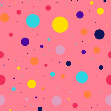 Memphis stili puantiyeli Dikişsiz desen mercan üzerinde arka plan çok güzel modern memphis lekeli