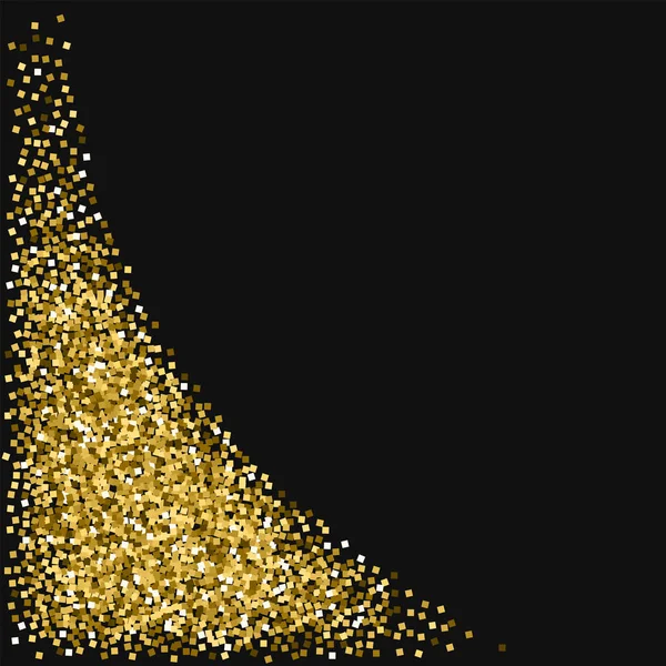 Gold glitter Bottom left corner with gold glitter on black background Lovely Vector illustration