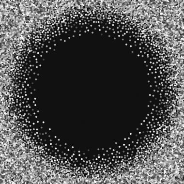 Siyah arka planda göz alıcı vektör yuvarlak altın glitter ile yuvarlak altın glitter Bordered çerçeve