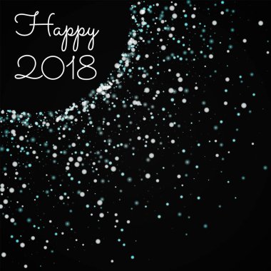 Happy 2018 tebrik kartı Amazing yağan kar arka plan siyah arka plan üzerine düşen kar Amazing