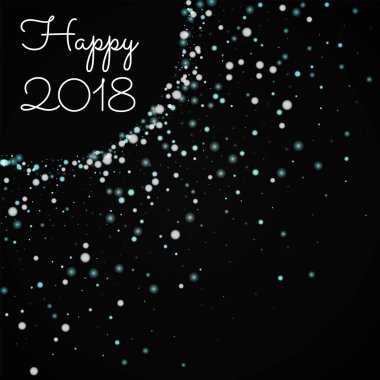 Happy 2018 tebrik kartı güzel yağan kar arka plan siyah güzel yağan kar