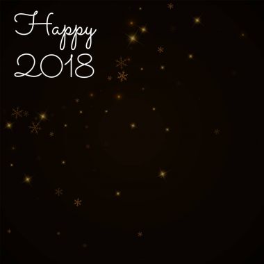 Happy 2018 tebrik kartı seyrek yıldızlı kar arka plan seyrek yıldızlı kar kahverengi zemin üzerinde