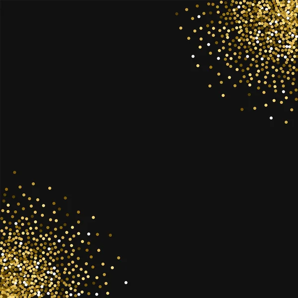Siyah arka plan olağanüstü vektör yuvarlak altın glitter ile altın glitter yuvarlak köşeleri yuvarlak